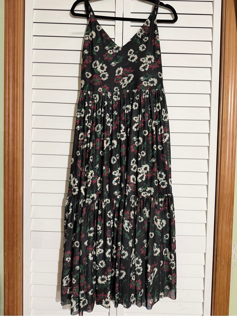 Black Milk Black Floral Maxi Dress with V-Neck